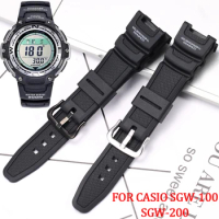Resin Watch Strap For Casio SGW-100-1V SGW-200 Series Concave Sports Men's Waterproof Strap SGW100 Replacement Watch Accessories