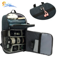 Waterproof DSLR Camera Bag Backpack With Charging Earphone Hole Outdoor Photo Bag for Canon Nikon Laptop Tripod Video Lens Bag