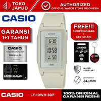 Jam Tangan Wanita Casio LF-10WH-8DF Original Digital Grey Resin Slim Design Alarm Stopwatch LED Ligh