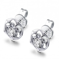 KE GROUP 18K白金砌石耳環 (E1620-RD-18W) 1pc