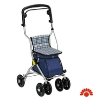 日本幸和TacaoF中型步行車R126(條紋黑)帶輪型助步車/步行輔助車/散步車/助行椅