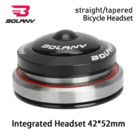 BOLANY Bearing headset 42 52mm MTB Road Bike steering column 1 1/8"-1 1/2" Tapered/Straight Tube fork Integrated Angular Contact
