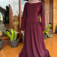 Dress (Marina silk) anggun modis elegan(tanpa hijab)