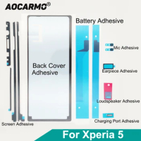 Aocarmo For SONY Xperia 5 / X5 / J8210 J9210 Full Set Adhesive Rear Back Cover Sticker Battery Mic Earpiece Loudspeaker Glue