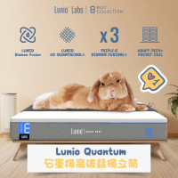 【Lunio】Quantum石墨烯單人3.5尺獨立筒床+枕(石墨烯高碳錳鋼 涼感透氣 高衝擊耐壓)