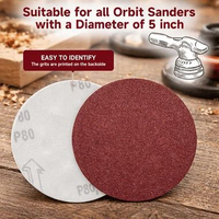 [PACK] Kertas Amplas Bulat 5" Inch 12.5cm Set 100pcs Velcro Grit 80 - 180 Orbital Sander Sheet Tempe