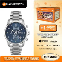 Jam Tangan Pria Hugo Boss Skymaster 1513784 Men Chronograph Blue Dial Stainless Steel Strap Silver