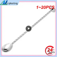 1~20PCS Stainless Steel Mixing Spoon Masher Long Handle Bar Spoon Multi-purpose Spoon Liquor Juice Drinkware For Home Kitchen