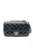 Chanel 二手 Chanel Paris-Salzburg 小號漆皮山羊皮 Cc 孔眼翻蓋包