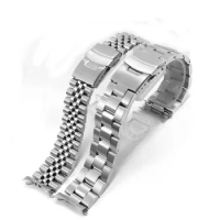 Watch Accessories Stainless Steel Watch Strap Suitable For Seiko No.5 SRPD63K1 Skx007 009 Curved Folding Buckle Steel Strap 22mm
