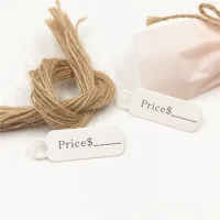 100pcs Paper Price Tag 45*15mm Brown/White Commodity Sale Small Paper Labels Simple Kraft Card Hang Tag