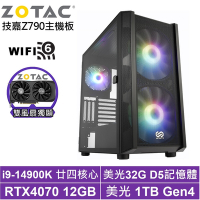 技嘉Z790平台[帝國狂神II]i9-14900K/RTX 4070/32G/1TB_SSD