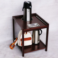 麻將機茶幾茶水架鋼木雙層大桌面煙缸棋牌室茶樓麻將桌邊角幾水壺