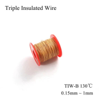 0.25mm 0.28mm 0.3mm 0.32mm 0.35mm Triple Insulated Wire Insulation Copper Coil Winding Cable TIW Tex Switching Power Transformer