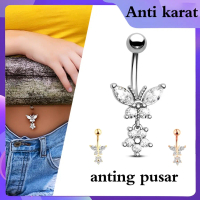 anting pusar Butterfly Baru anting perut wanita Batang Baja Tahan Karat 2024 trend Mode Beberapa pil