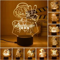New One Piece Luffy Anime Figure Lamp 3D LED Night Light Nightlight Touch Flash Light Desk Model Figure Toys