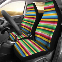 Serape Mexican Blanket Baja Pattern Print Seat Cover Car Seat Covers Set 2 Pc, Car Accessories Car Mats