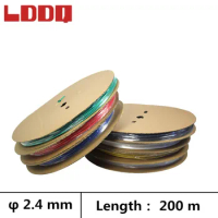 LDDQ 200m 3:1 Heat shrinkable tube adhesive with glue 2.4mm Wire cable sleeve Seven colors Heatshrink Waterproof termo retractil