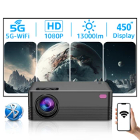 Mini Projector H5 Android 10 PortableVideo Beamer Smart TV for MovieHome Cinema Support 1080p VideoAudio