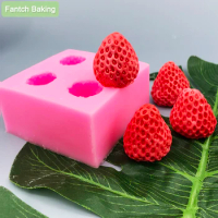Strawberry Silicone Mold Fondant Chocolate Jelly Making Cake Tools Decorative Mold Oven Steam Available DIY Clay Resin Art