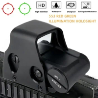 Rifle Scope Hunting Holographic Sight 553 Holographic Green/Red Dot Sight Adjustable Brightness Fits 11/20mm Tactical Accessory