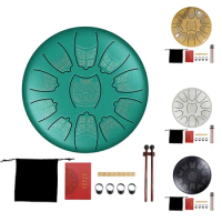 Steel Tongue Drum 6 Inch 11 Tone Carbon Steel Tongue Hand Pan Drum With Accessories Storage Bag For Yoga Meditation