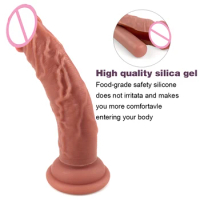 XXL HugeDildo with Powerful Suction Cup Realistic Penis Flexible G-spot Dildo with Curved Shaft and Ball Anal Sex Adult Toys