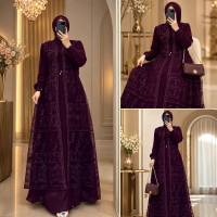 Gamis SUCA Ceruty Babydoll Brukat Swarovski All Size Wanita Syar'i Pesta Lebaran Size M,L,XL,XXL, xx