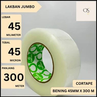 Cortape Lakban Jumbo Bening 2 inch / 45mm x 300 Meter