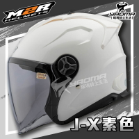 M2R安全帽 J-X 素色 珍珠白 亮面 JX 3/4罩 半罩帽 透氣 通風 耀瑪騎士機車