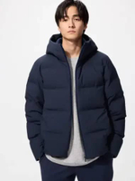 UNIQLO Jaket Parka HOODIE WINTER PRIA Seamless Down JACKET NAVY S