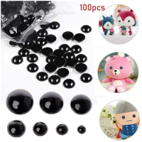 100Pcs/Set Plastic Eyeball 3-12mm Black Safety Eyes For Bear Doll Animal Puppet Crafts Children Kids DIY Toys Dolls Accessories