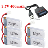 3.7V 400mAh Lipo Battery For X4 H107 H31 KY101 E33C E33 U816A V252 H6C RC Quadcopter Drone Spare Part 3.7V Battery Charger Set