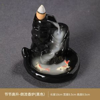 倒流香爐陶瓷工藝品石磨香薰爐佛手塔香爐倒流煙香道高山流水擺件