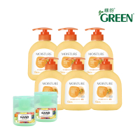 【Green 綠的】水潤抗菌橙花潔手乳400mlX6+香氛保濕乾洗手凝露_葡萄柚&amp;萊姆40mlX2