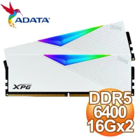 ADATA威剛 XPG LANCER DDR5-6400 16G*2 RGB炫光記憶體《白》