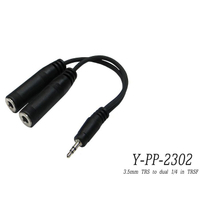 台製 Stander Y-PP-2302 3.5mm 立體聲公頭轉 兩個 6.3mm 母頭音源訊號分接線【唐尼樂器】