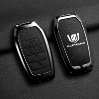 WorldAutoParts Zinc Alloy Goatskin Leather Smart Car Key Fob Case Cover Chain Keyless Remote Shell H