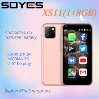 Original Soyes XS11 Mini Smartphone Android 6.0 Google Play Store Whatsapp Facebook TikTok 1000mAh Battery 1GB 8GB Mobile Phone