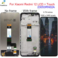 6.79" For Xiaomi Redmi 12 LCD with frame Display Touch Panel Screen Digitizer Assembly For Redmi 12 LCD 23053RN02A Replacement