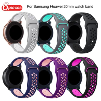 6 Pack 20mm Band For Samsung Galaxy Watch 4/5/6 44mm 40mm 5 Pro 45mm Silicone Bracelet correa Galaxy Watch 6 classic 43mm strap