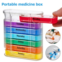 New Weekly 7 Days Pill Box Colorful Travel Medicine Holder Pill Box Organizer Tablet Storage Medicine Container Plastic Boxs