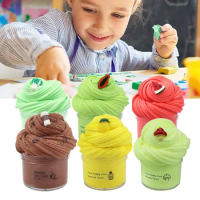 Colorful Fruit Slime Fluffy Diy Slime Supplies Mixing Cloud Aromatherapy Pressure Children Slime Toy Antistress Squeeze Toys HOT