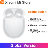 Global Version Xiaomi Redmi Buds 4 Earbuds Up to 30 Hours Listening Bluetooth 5.2 Wireless Headset 35dB Active Noise Cancelling