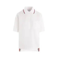 Thom Browne Seersucker Knit Collar Polo Shirt White 40 White