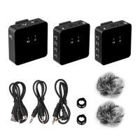 Wireless Microphone UHF Wireless Mic 2 Transmitters and Receiver with Clip Rechargeable Microphone &amp;Windscreen