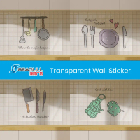 Transparent Sticker Kitchen Wall Deco | Hiasan Dinding Dapur | Cafe Restaurant | Wall Sticker | Kitc