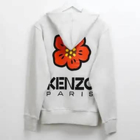 Hoodie KENZO PARIS BOKE POCKET BACK RED GREY HOODIE 100% ORIGINAL Size M