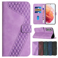 2024 Wallet Case for Samsung Galaxy S23 S22 S21 S20 S10 S9 S8 Plus S21FE Note 20 Ultra Note 10 9 Embossed 3D Geometric Flip Cove