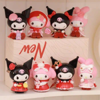Hot My Melody Kuromi Rose and Earl Series Sanrios Action Figure Cute Anime Doll Desktop Decoration Ornament Gifts for Kids